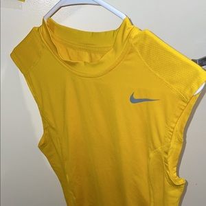 Yellow dri fit no sleeve shirt
